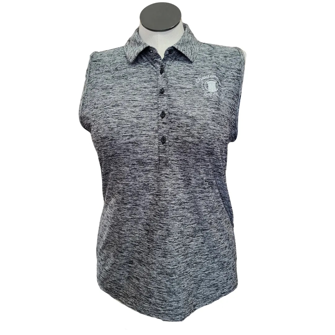 Under Armour Gray Heather Sleeveless Polo w/ Chautauqua Golf Club Logo Size XL