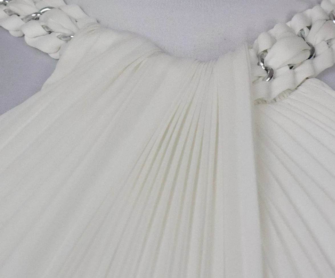 Ungaro Pleated White Dress sz 2