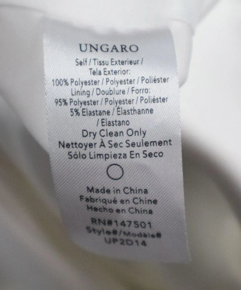 Ungaro Pleated White Dress sz 2