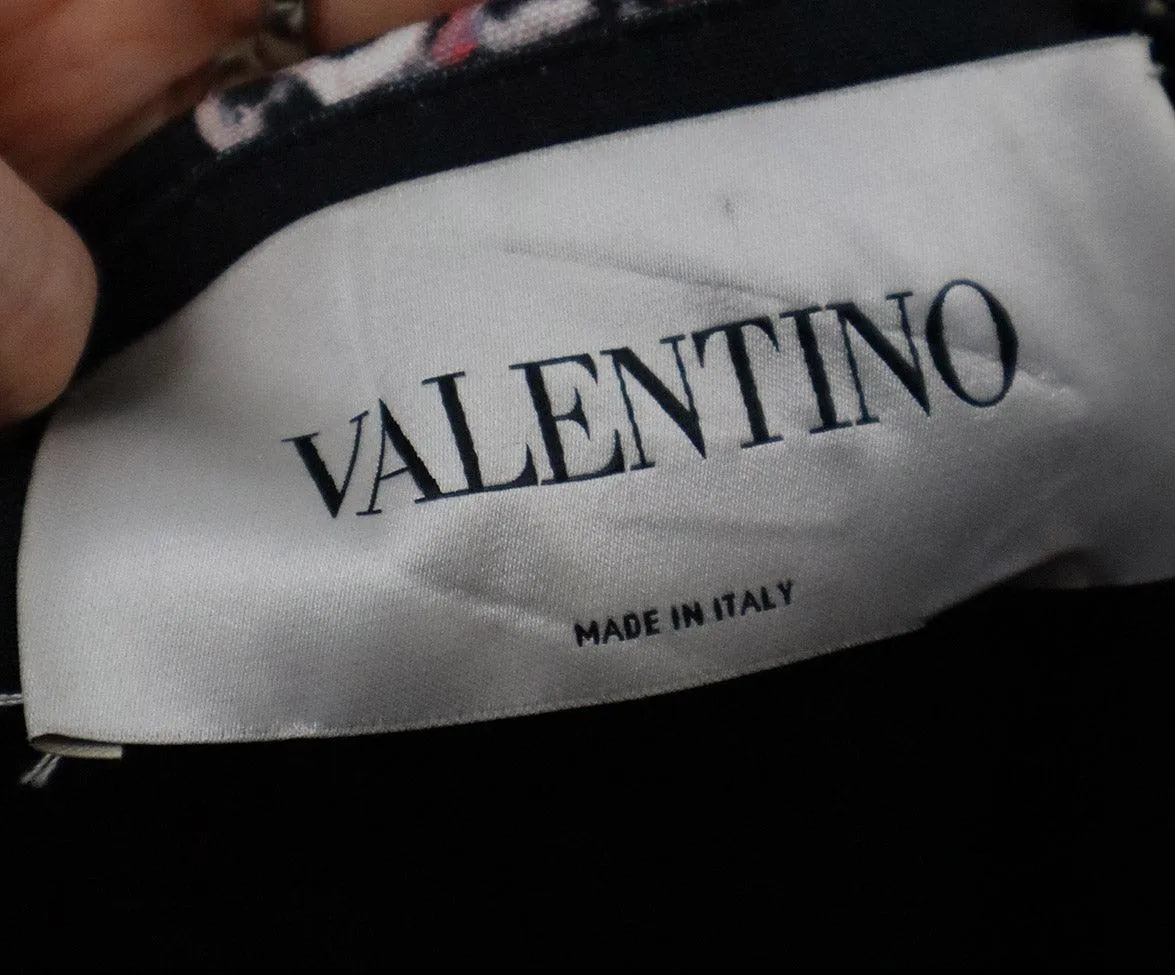 Valentino Black & Multicolor Floral Print Dress sz 6