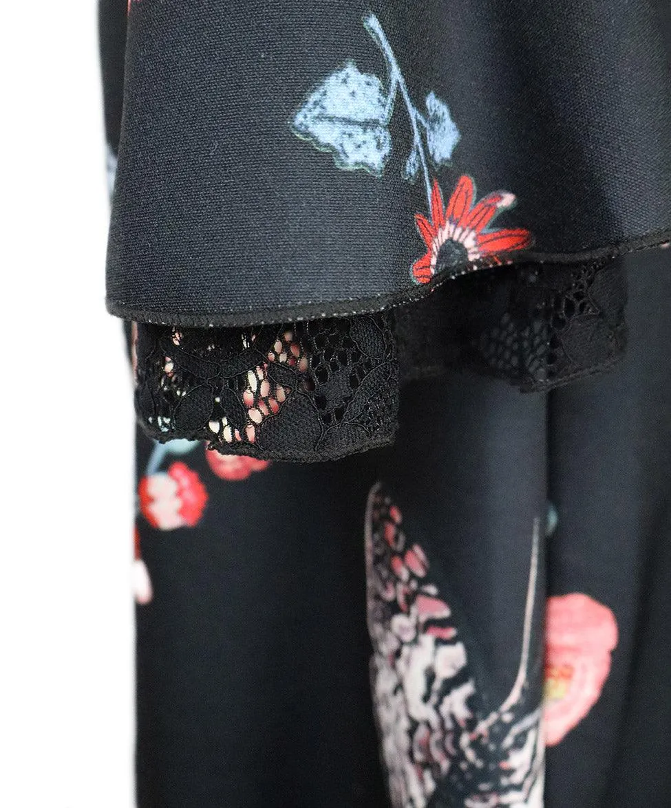 Valentino Black & Multicolor Floral Print Dress sz 6