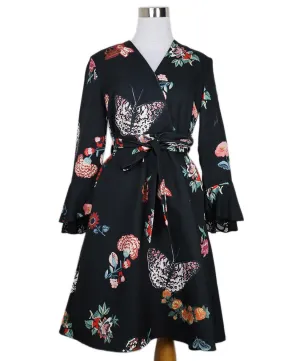 Valentino Black & Multicolor Floral Print Dress sz 6