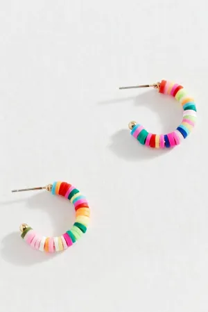 VALET STUDIO Womens Mini Festival Hoops Earrings Pink