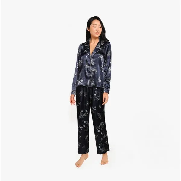 Vero Moda SILLE Womens Nightwear Set Blue Blazer Flower