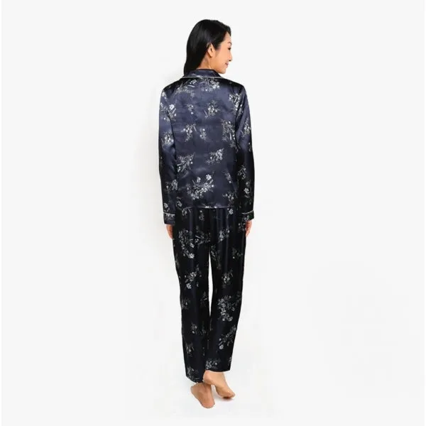 Vero Moda SILLE Womens Nightwear Set Blue Blazer Flower