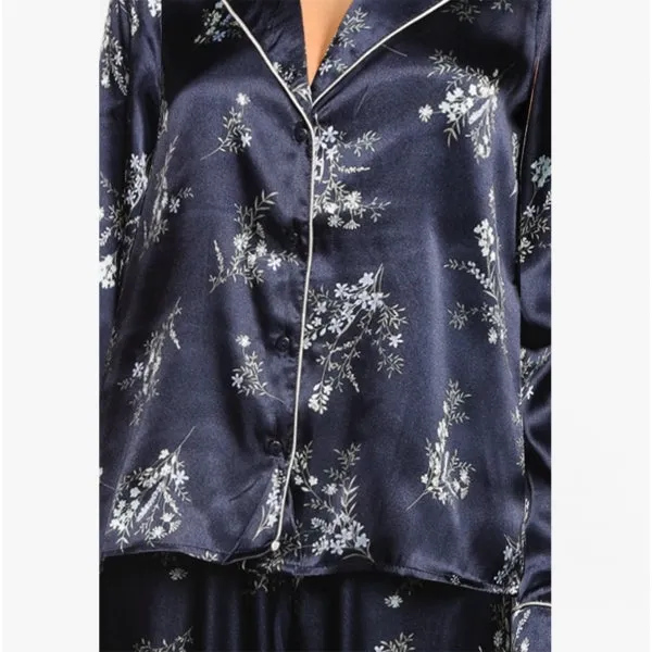 Vero Moda SILLE Womens Nightwear Set Blue Blazer Flower