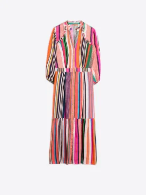 Vilagallo Brielle Dress Stripes Jacquard Print
