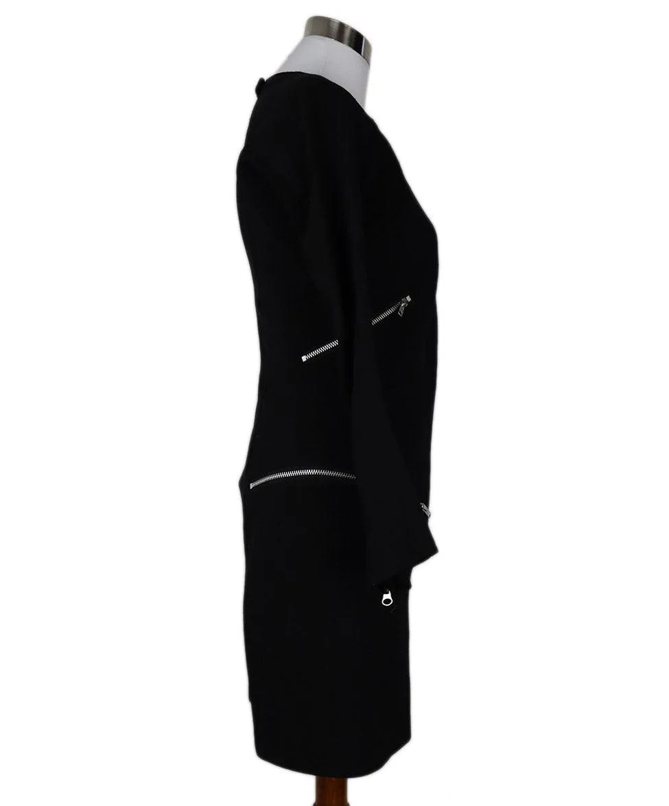 Watanabe Black Wool Zipper Dress sz 2
