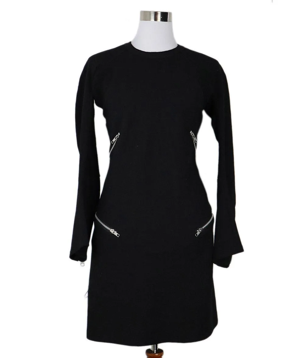 Watanabe Black Wool Zipper Dress sz 2