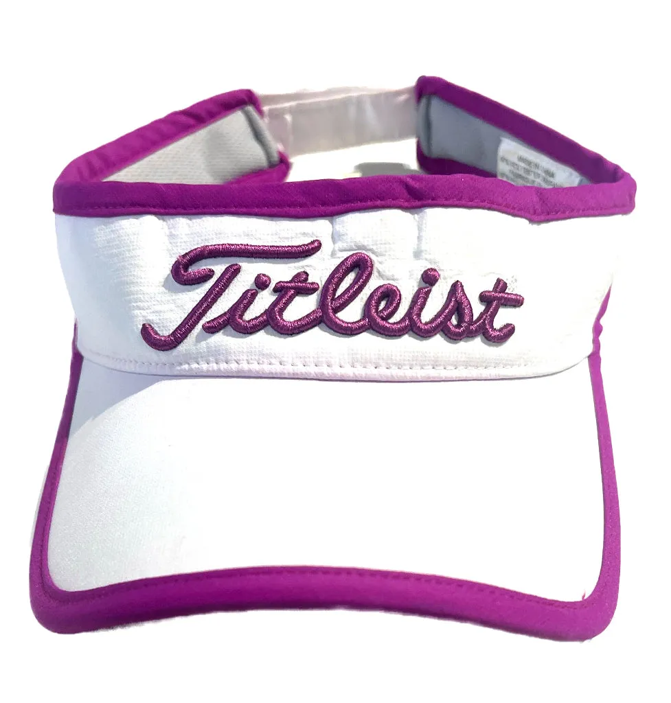 White Titelist Women's Golf Visor w/Contrast Color Trim & Logo MSP$32