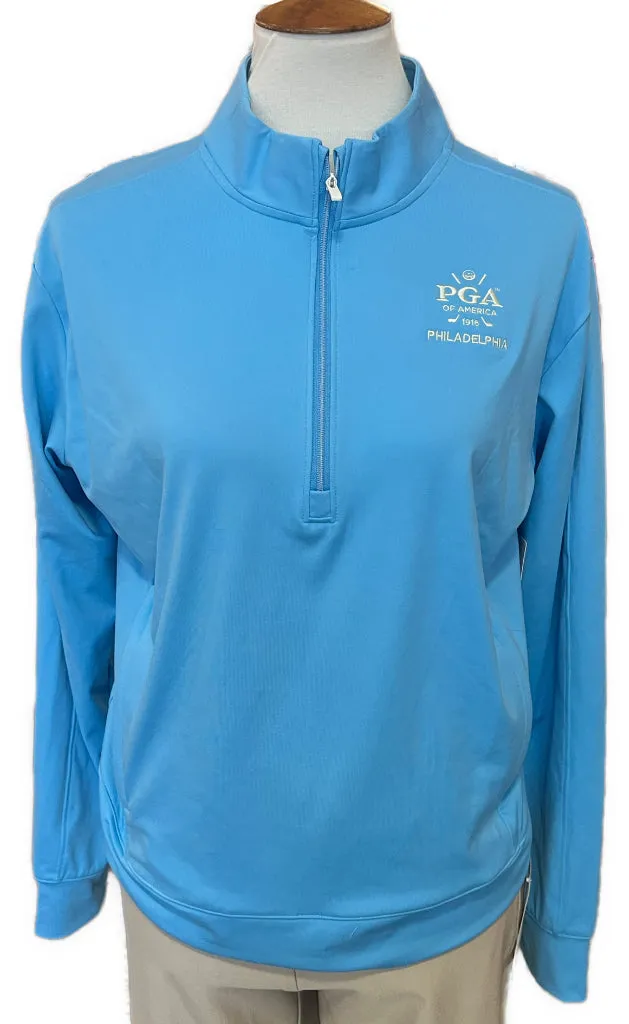 Women's Adidas Blue Zip Mock Pullover w/ Logo Size M
