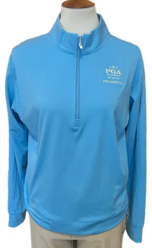 Women's Adidas Blue Zip Mock Pullover w/ Logo Size M
