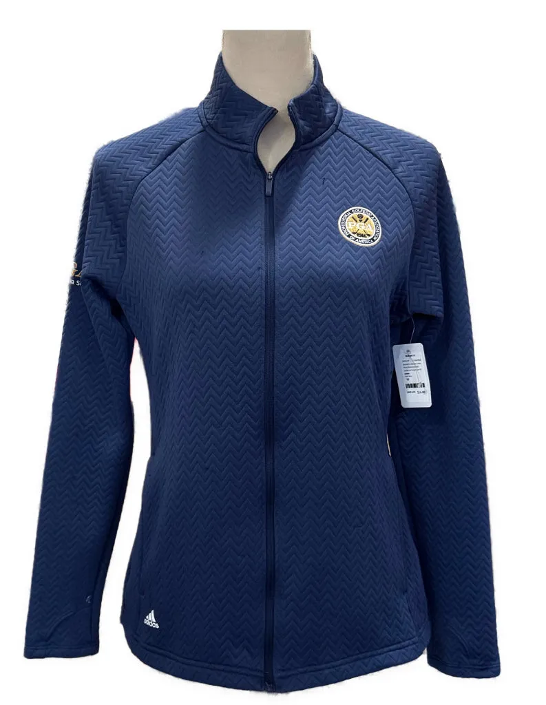 Women's Adidas Crew Navy Textured Golf Jacket w/ Logo Size M