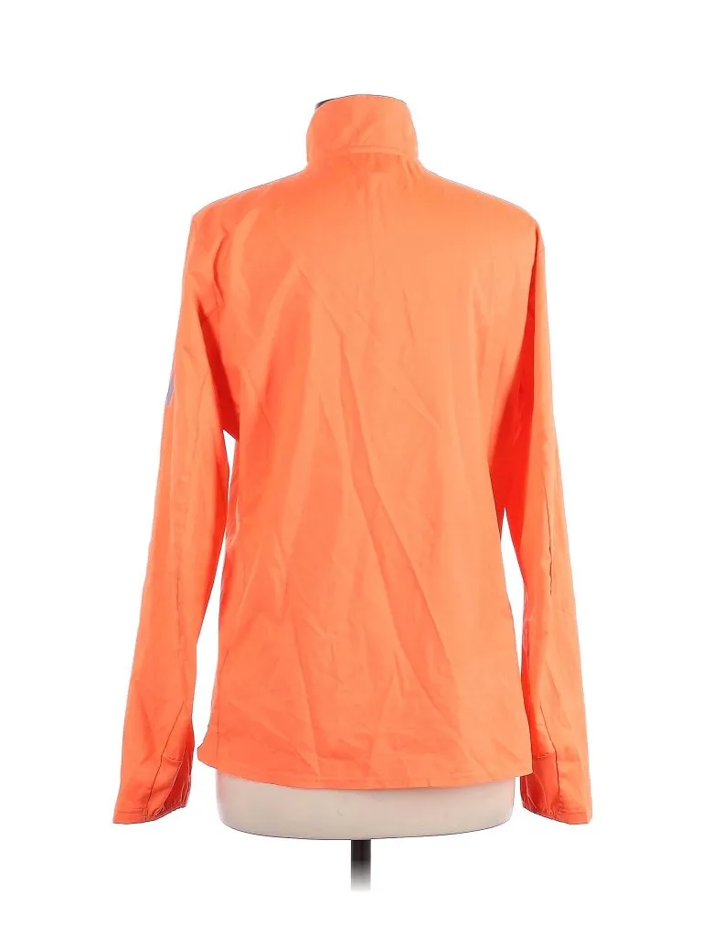 Women's Adidas Running Orange Full-Zip Windbreaker Size M