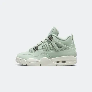 Womens Air Jordan 4 Retro - Seafoam/Sail-Metallic Silver