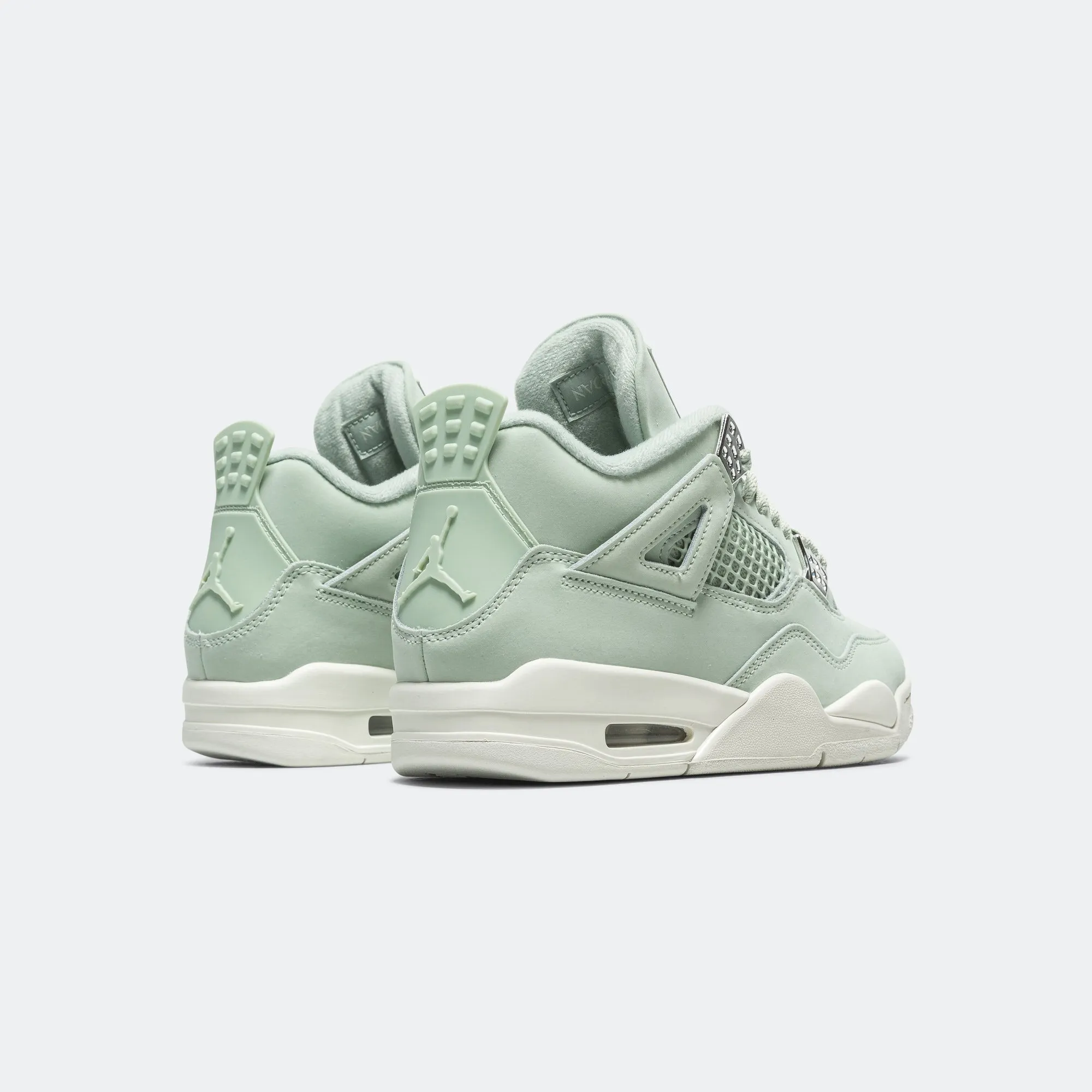Womens Air Jordan 4 Retro - Seafoam/Sail-Metallic Silver