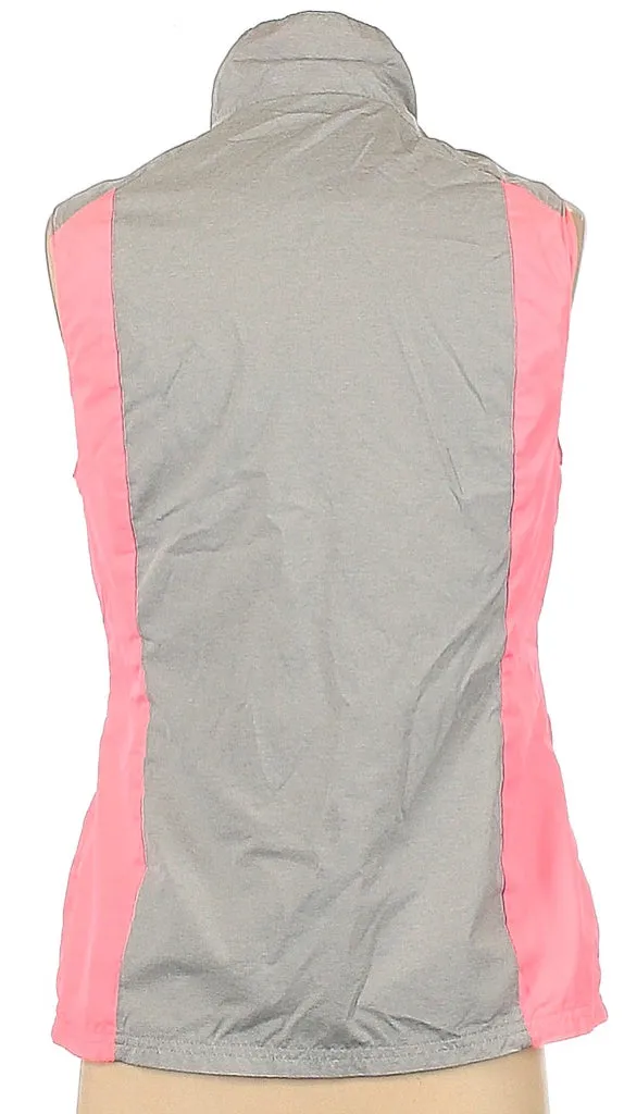 Women's Antigua Gray & Pink Golf Vest with Logo Size S. MSP$79