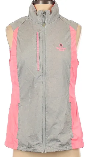 Women's Antigua Gray & Pink Golf Vest with Logo Size S. MSP$79
