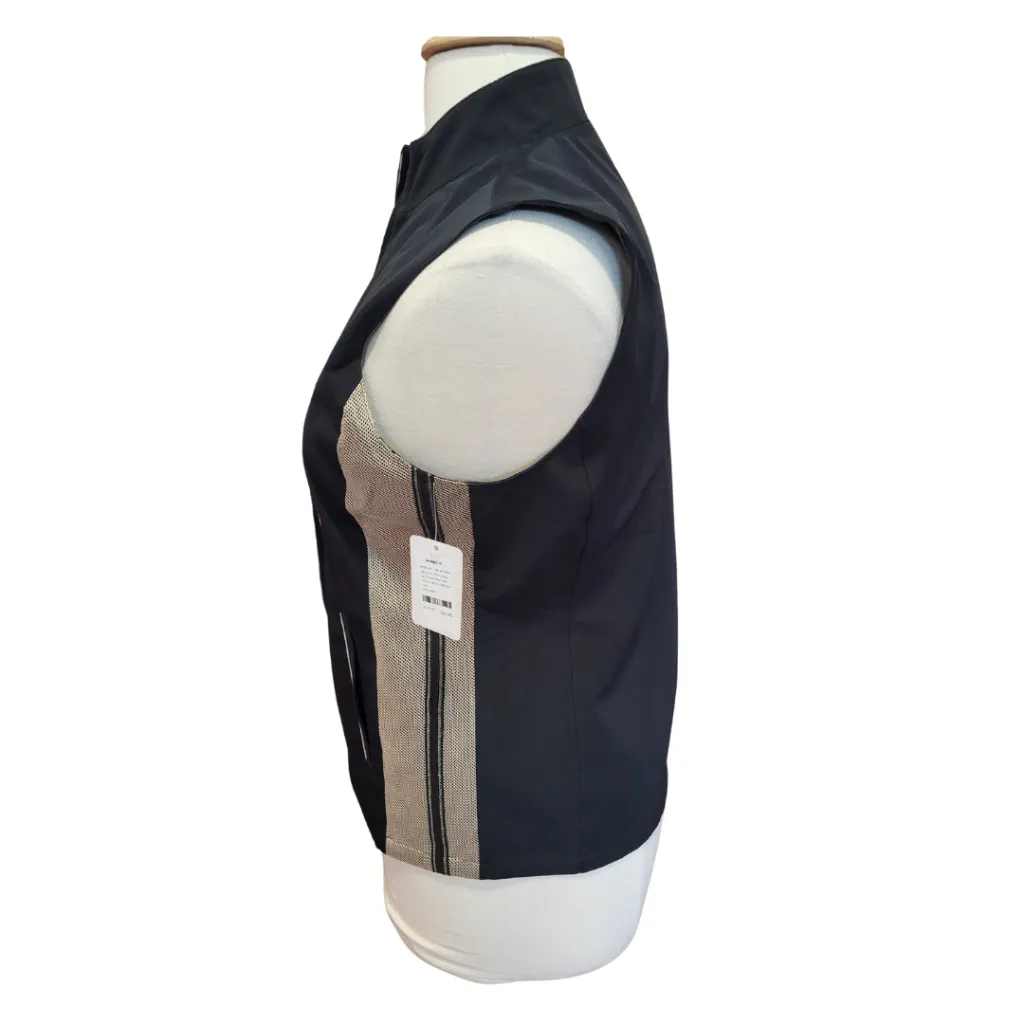 Women's EP Pro Tour Tech Black and Gold Mesh Full Zip Golf Vest Size L