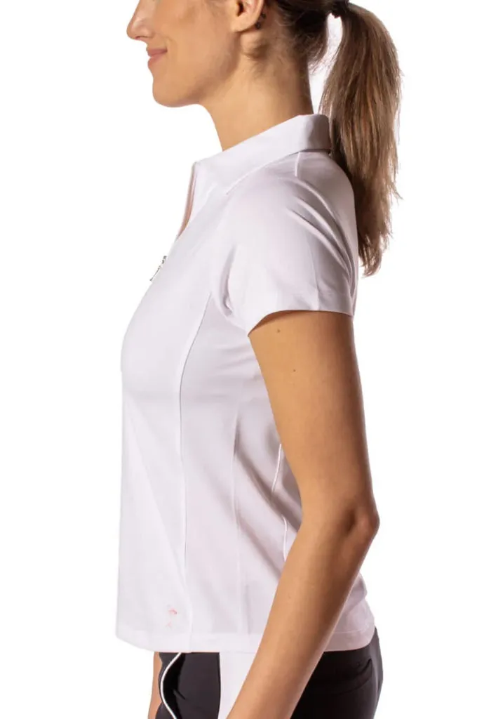 Women's Golftini White Zip Golf Polo Size S MSP$90