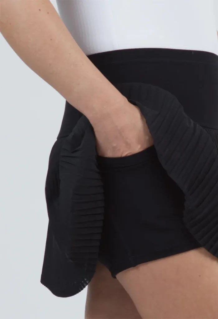 Women's Ibkul Solid Black Mesh Tennis Skort Size S  MSP$92
