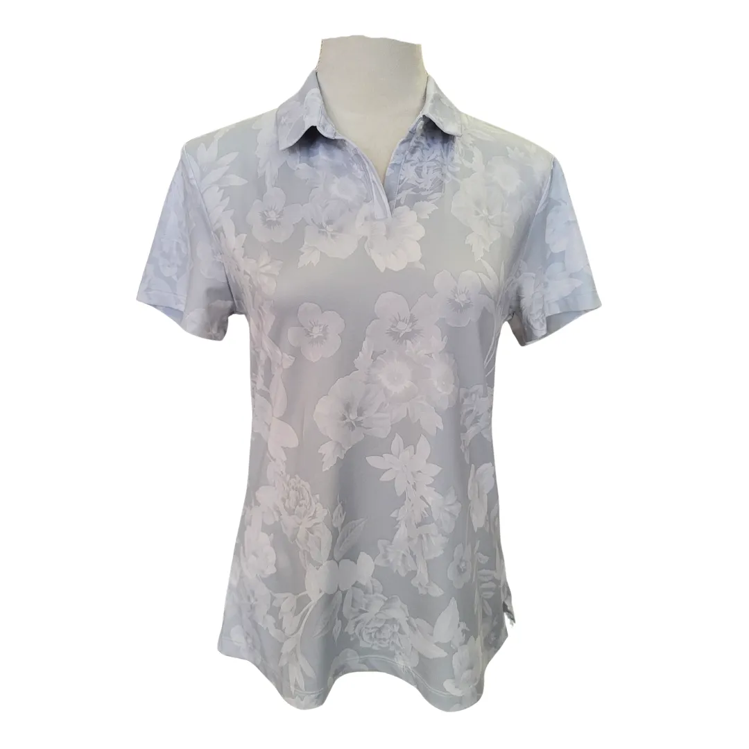 Women's Nike Light Gray Floral Print Golf Polo Size S MSP$65