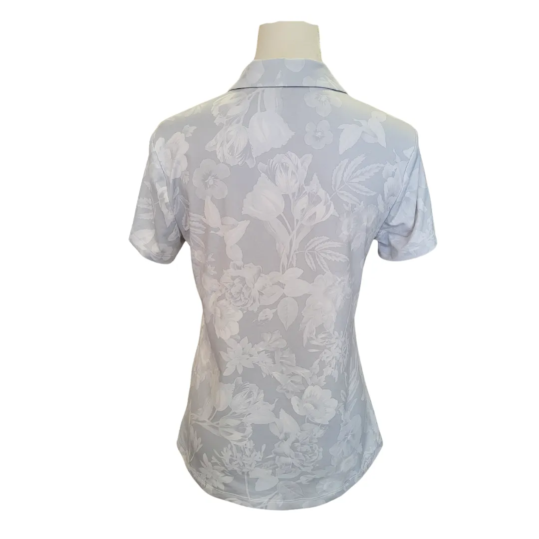 Women's Nike Light Gray Floral Print Golf Polo Size S MSP$65