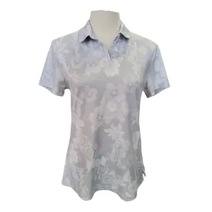 Women's Nike Light Gray Floral Print Golf Polo Size S MSP$65
