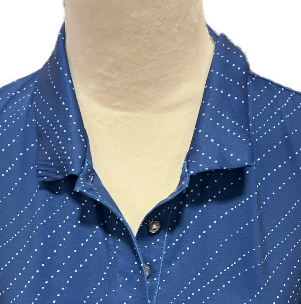 Women's Nike Navy Print Sleeveless Golf Polo Size M