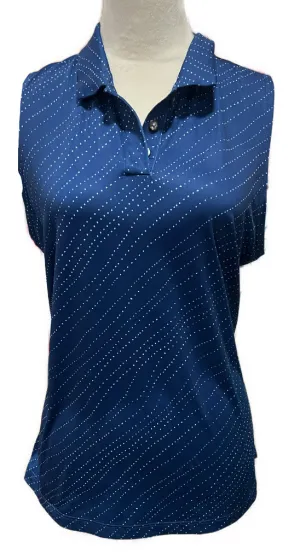 Women's Nike Navy Print Sleeveless Golf Polo Size M