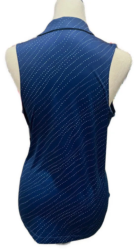 Women's Nike Navy Print Sleeveless Golf Polo Size M