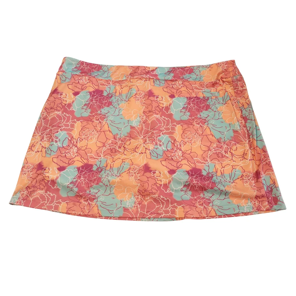Women's Pebble Beach Peach Floral Golf Skort Size XXL