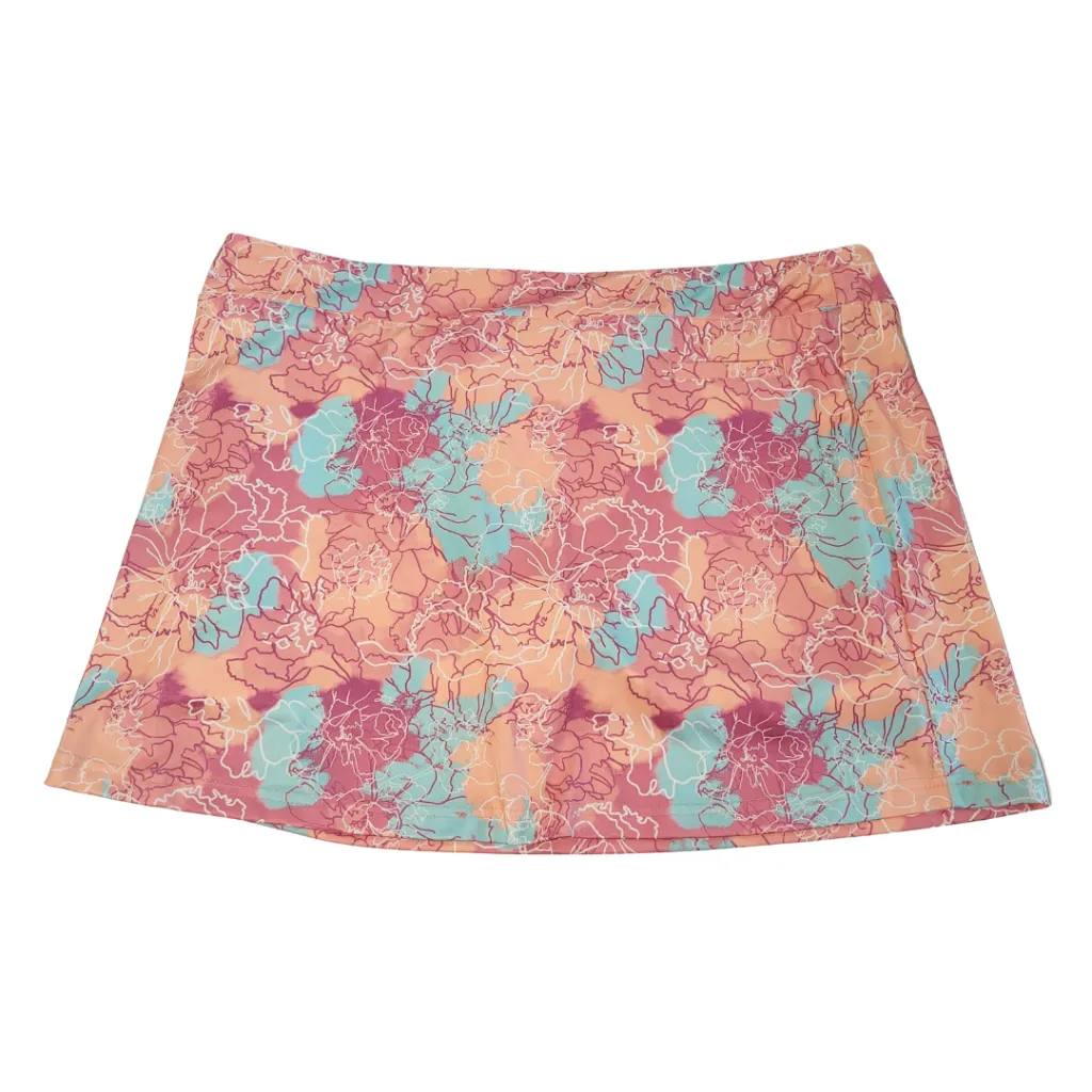 Women's Pebble Beach Peach Floral Golf Skort Size XXL