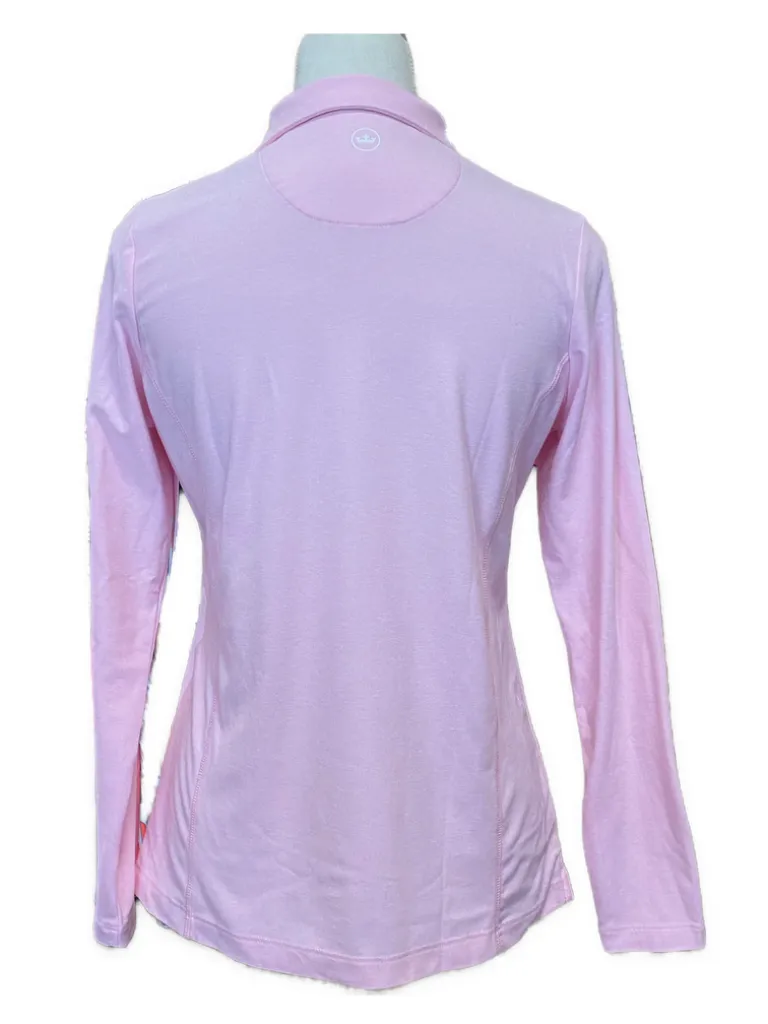 Women's Peter Millar Pink Heather Zip Pullover Size S MSP$130