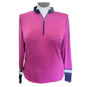 Women's PGA Tour Purple Golf Pullover w/Navy Accents Size XL