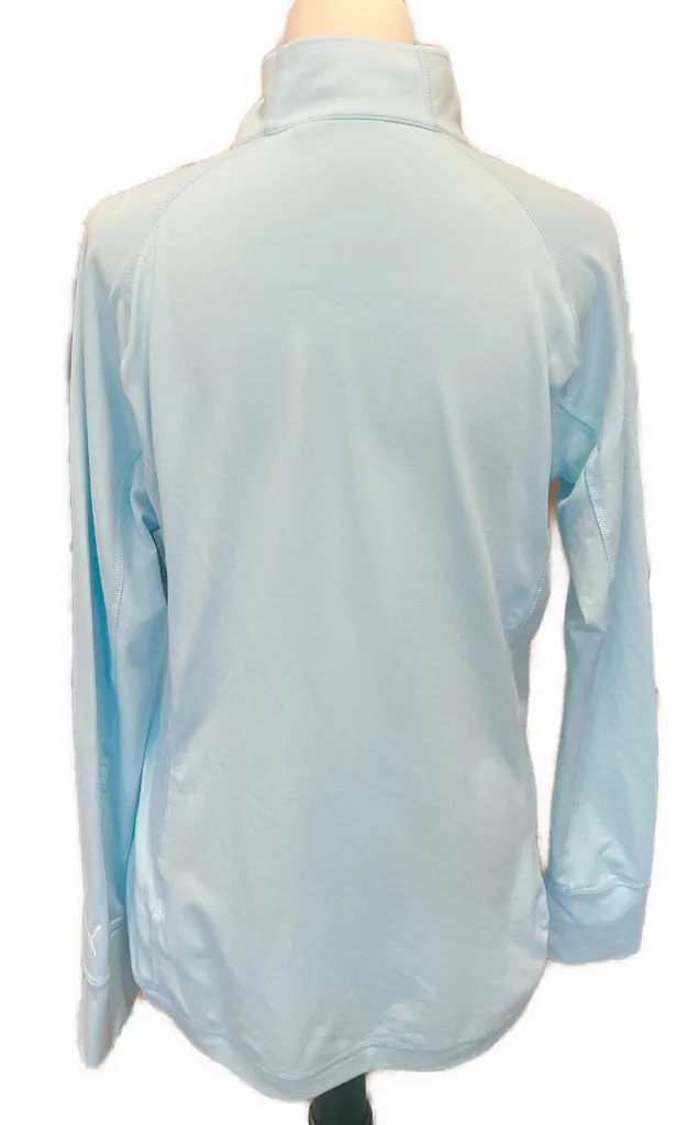 Women's Puma Baby Blue Zip Pullover w/ Logo Size L