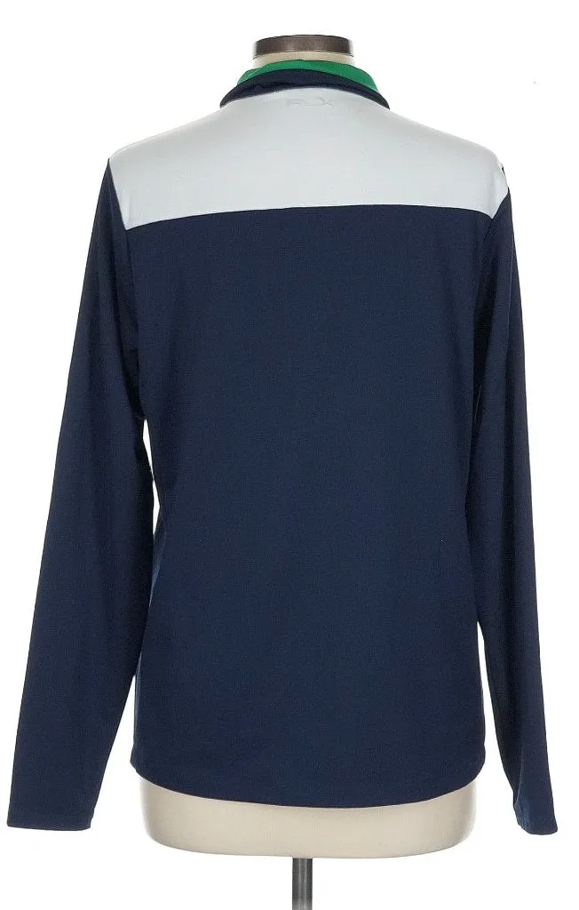 Women's Ralph Lauren RLX Chevron Stripe Pullover in Green/White/Navy Size L MSP$168