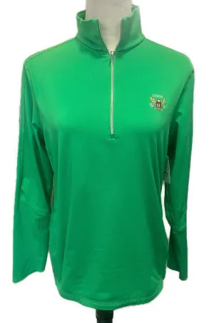 Women's Ralph Lauren RLX Green Quarter Zip Golf Pullover w/ Logo Size L MSP$168