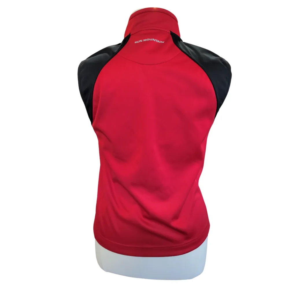 Women's Sun Mountain Red & Black Full-Zip Golf Vest Size L. MSP$115