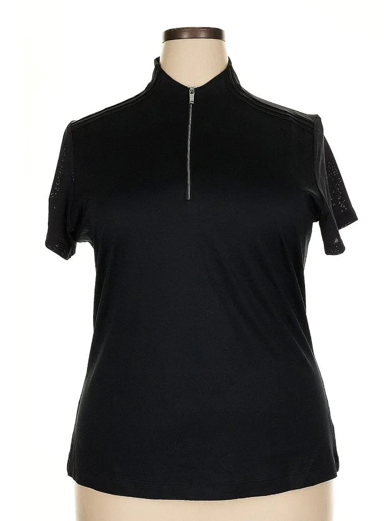 Women's Tail Activewear Black Nicah Short Sleeve Golf Top Size XXL MSP$91