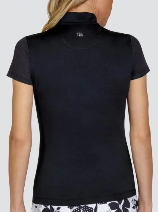 Women's Tail Activewear Black Nicah Short Sleeve Golf Top Size XXL MSP$91