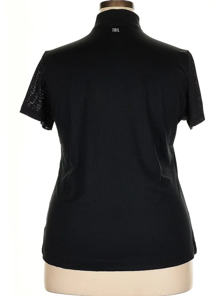 Women's Tail Activewear Black Nicah Short Sleeve Golf Top Size XXL MSP$91