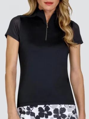 Women's Tail Activewear Black Nicah Short Sleeve Golf Top Size XXL MSP$91