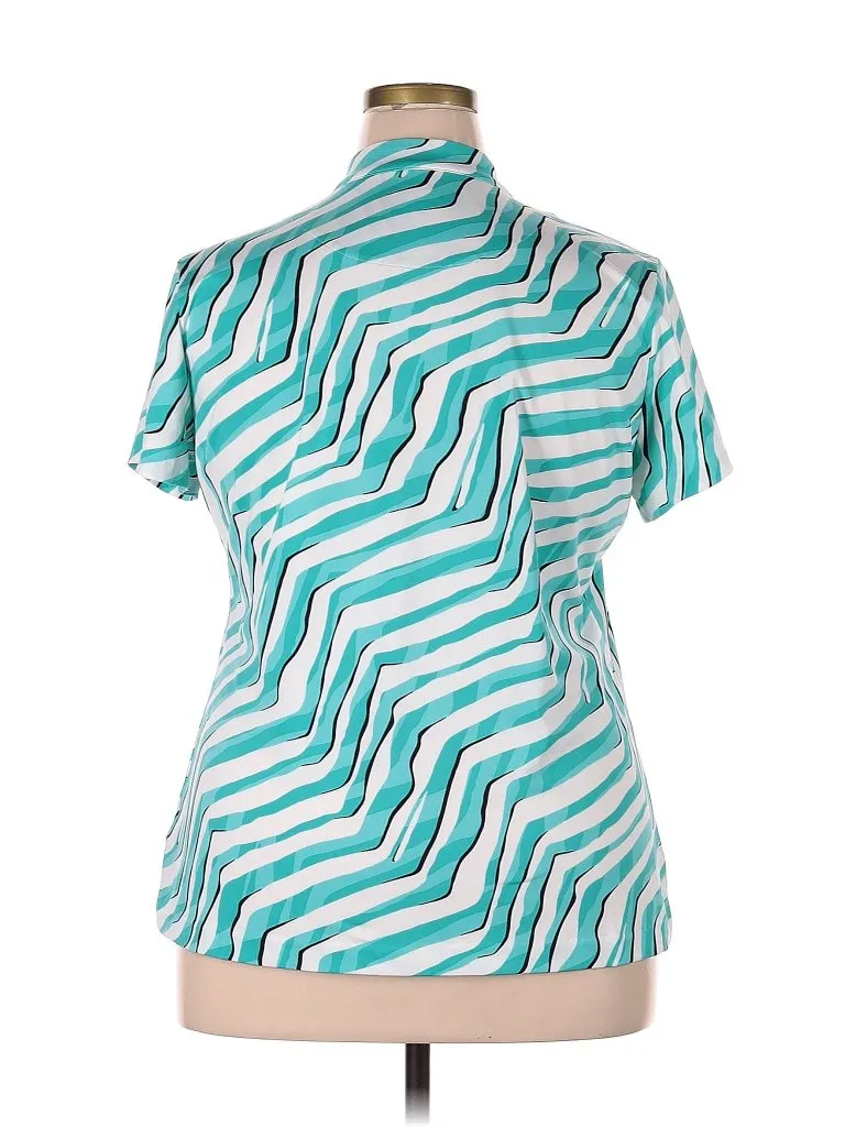 Women's Tail Activewear Jade Zebra Print Zip Mock Golf Top Size XXL