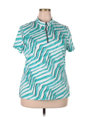Women's Tail Activewear Jade Zebra Print Zip Mock Golf Top Size XXL