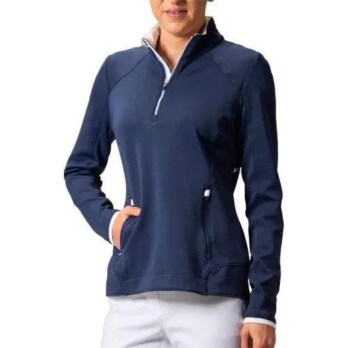 Women's Zero Restriction Navy Sofia Zip Pullover Size M. MSP$168