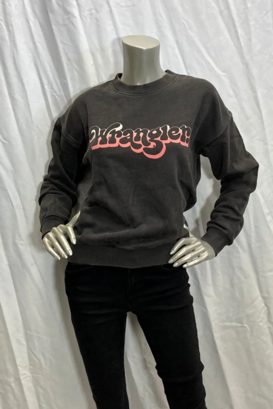 Wrangler Womens Paper Walls Sweat - Worn Black