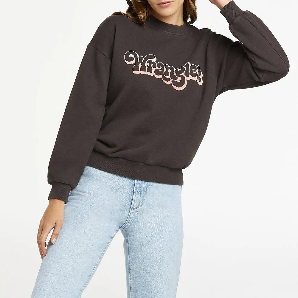 Wrangler Womens Paper Walls Sweat - Worn Black