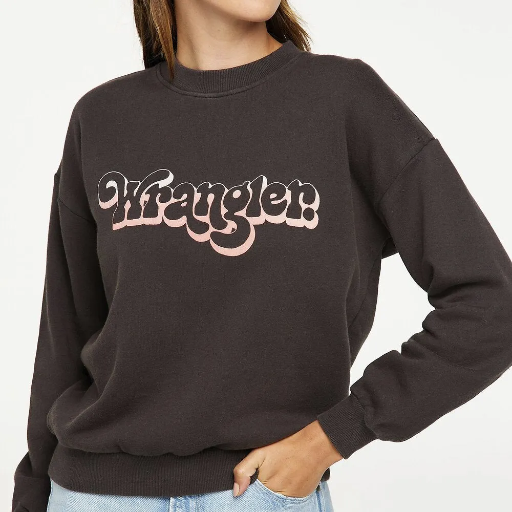 Wrangler Womens Paper Walls Sweat - Worn Black