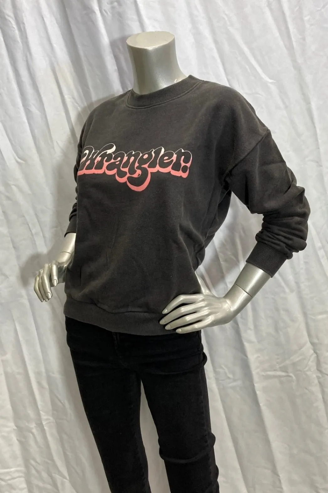 Wrangler Womens Paper Walls Sweat - Worn Black